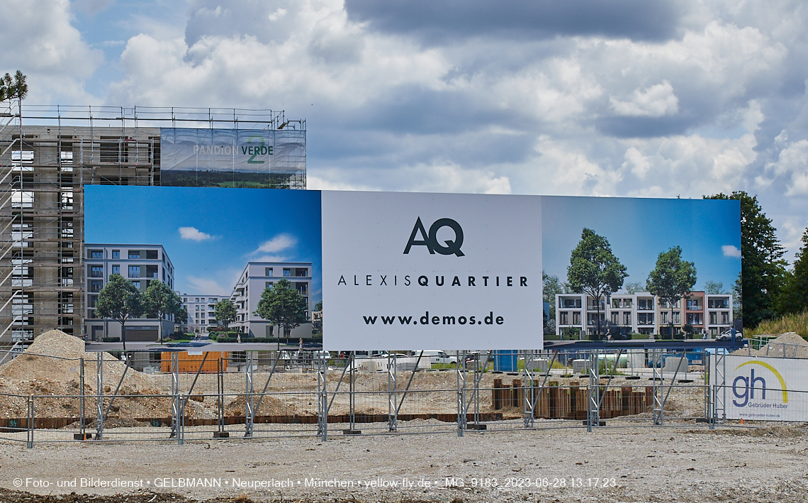 28.06.2023 - Baustelle Alexisquartier - neue DEMOS-Hinweisschilder
